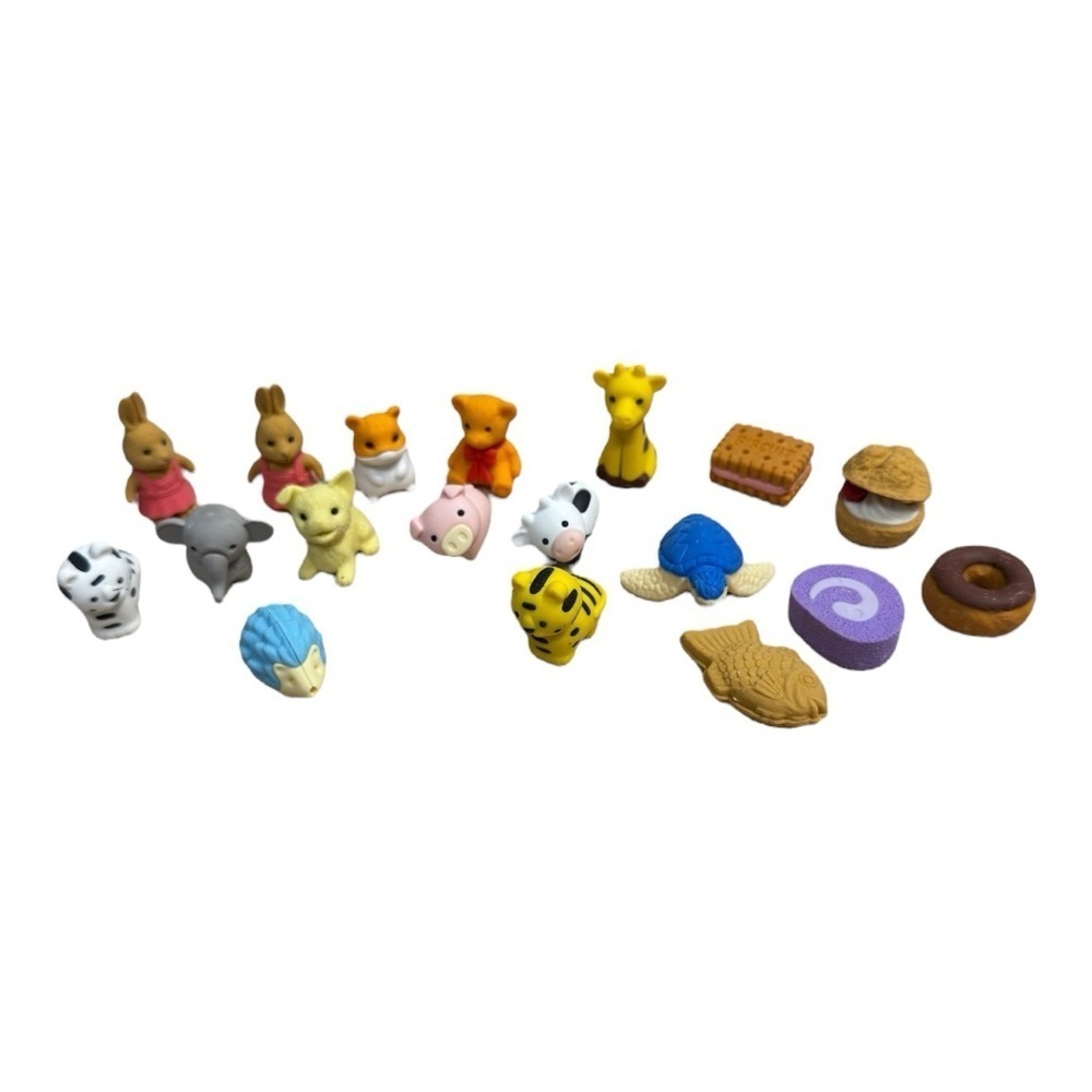 Iwako 3D Puzzle Erasers Lot Of 18 Assorted Animal and Food Erasers - Picture 5 of 5